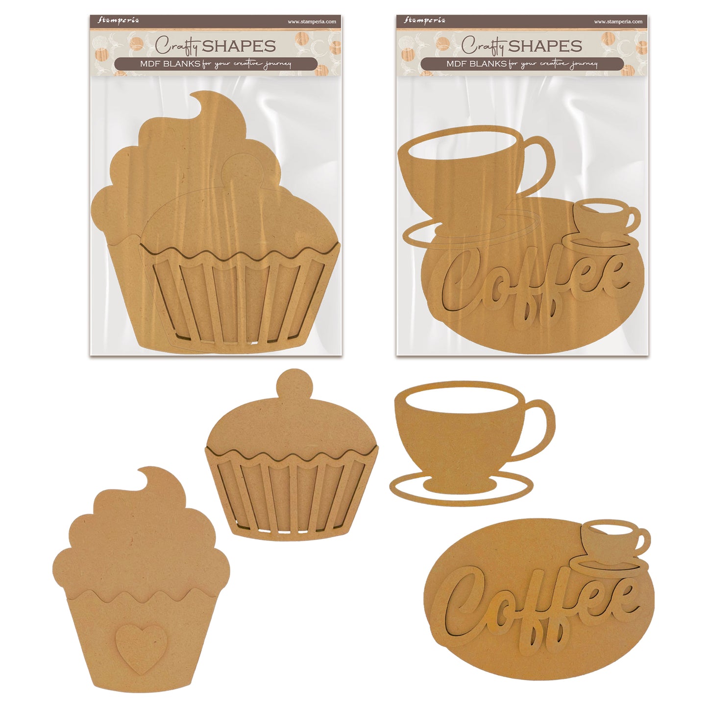Stamperia Coffee and Chocolate MDF Crafty Shapes Blanks Bundle