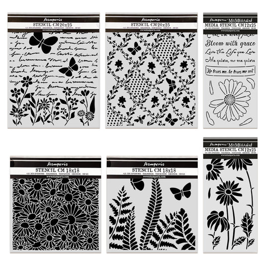 Stamperia Daisy Art Thick Stencil bundle