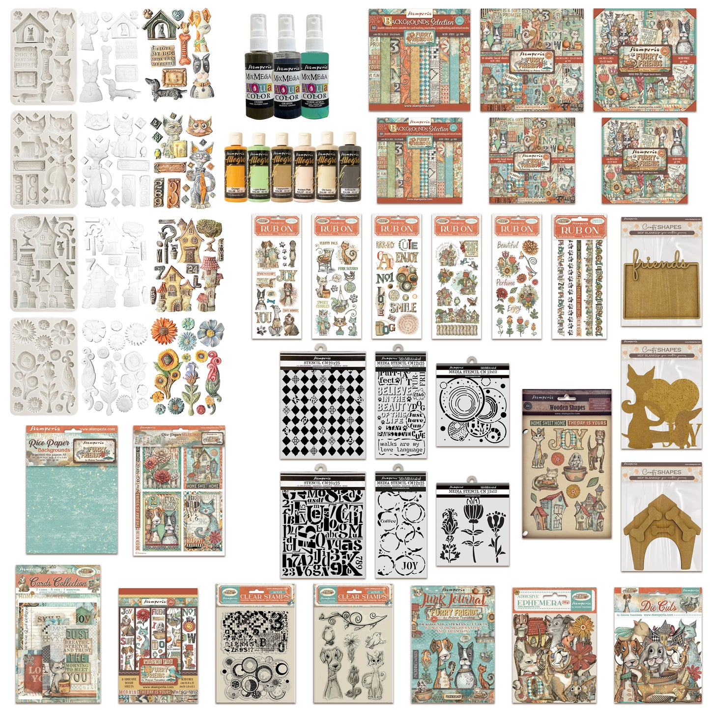 Stamperia Furry Friends Complete Collection