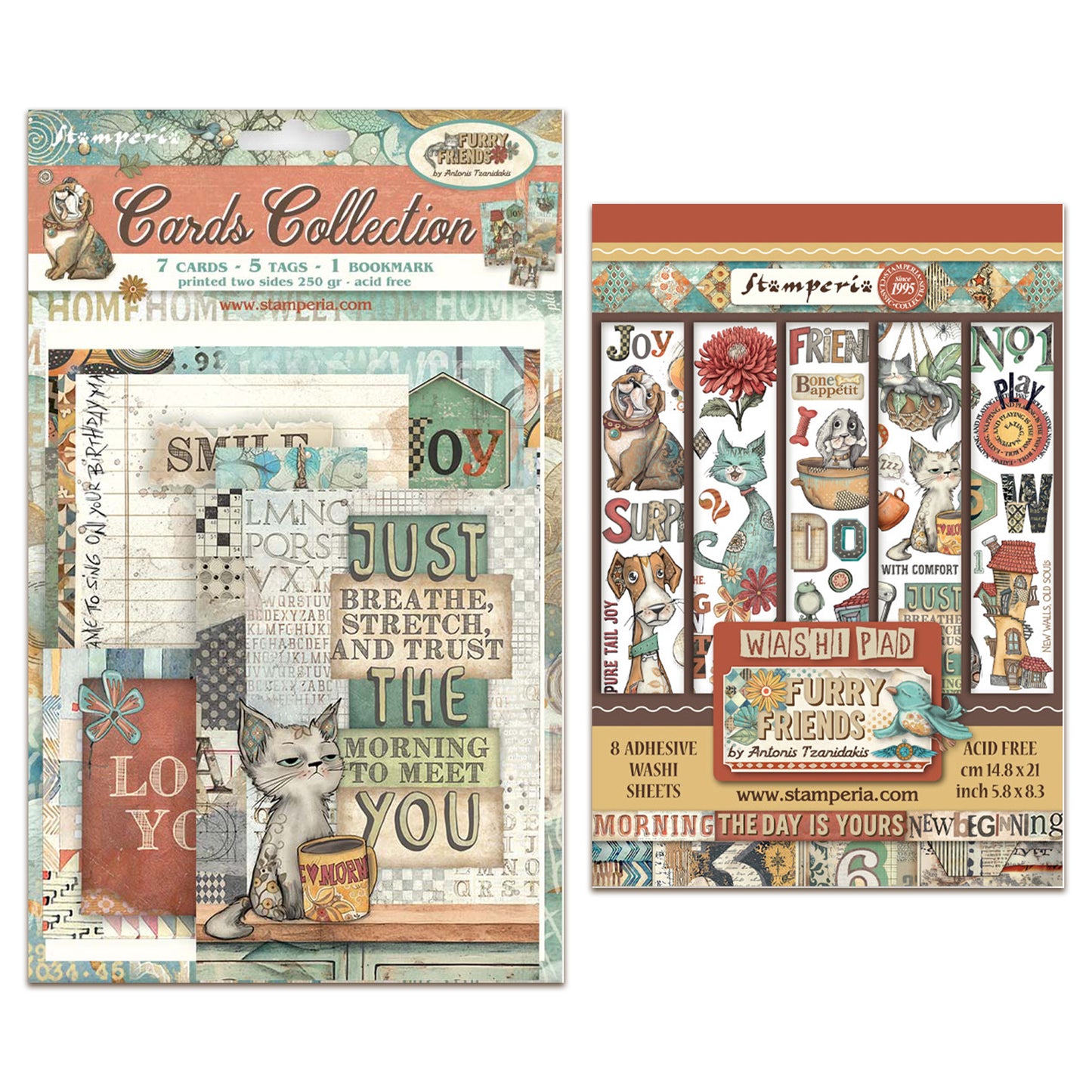 Stamperia Furry Friends Washi & Cards Bundle