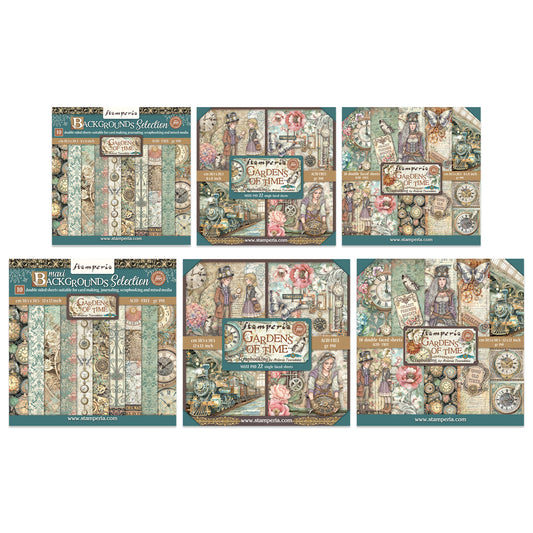 Stamperia Gardens of Time 12x12" & 8x8" Paper Bundle