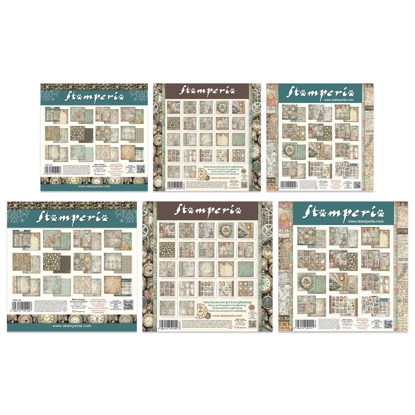 Stamperia Gardens of Time 12x12" & 8x8" Paper Bundle