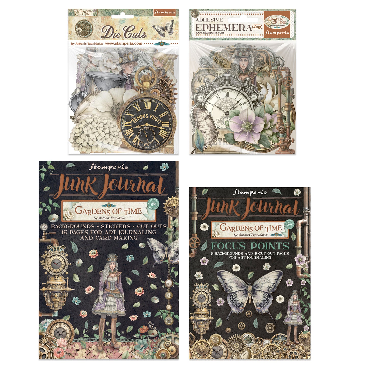Stamperia Gardens of Time Ephemera & Die Cuts & Junk Journal Bundle