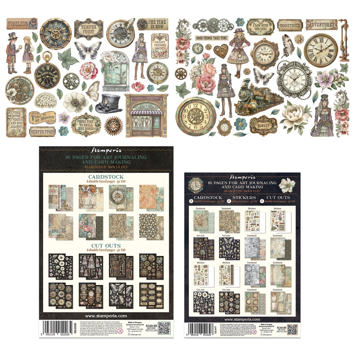 Stamperia Gardens of Time Ephemera & Die Cuts & Junk Journal Bundle