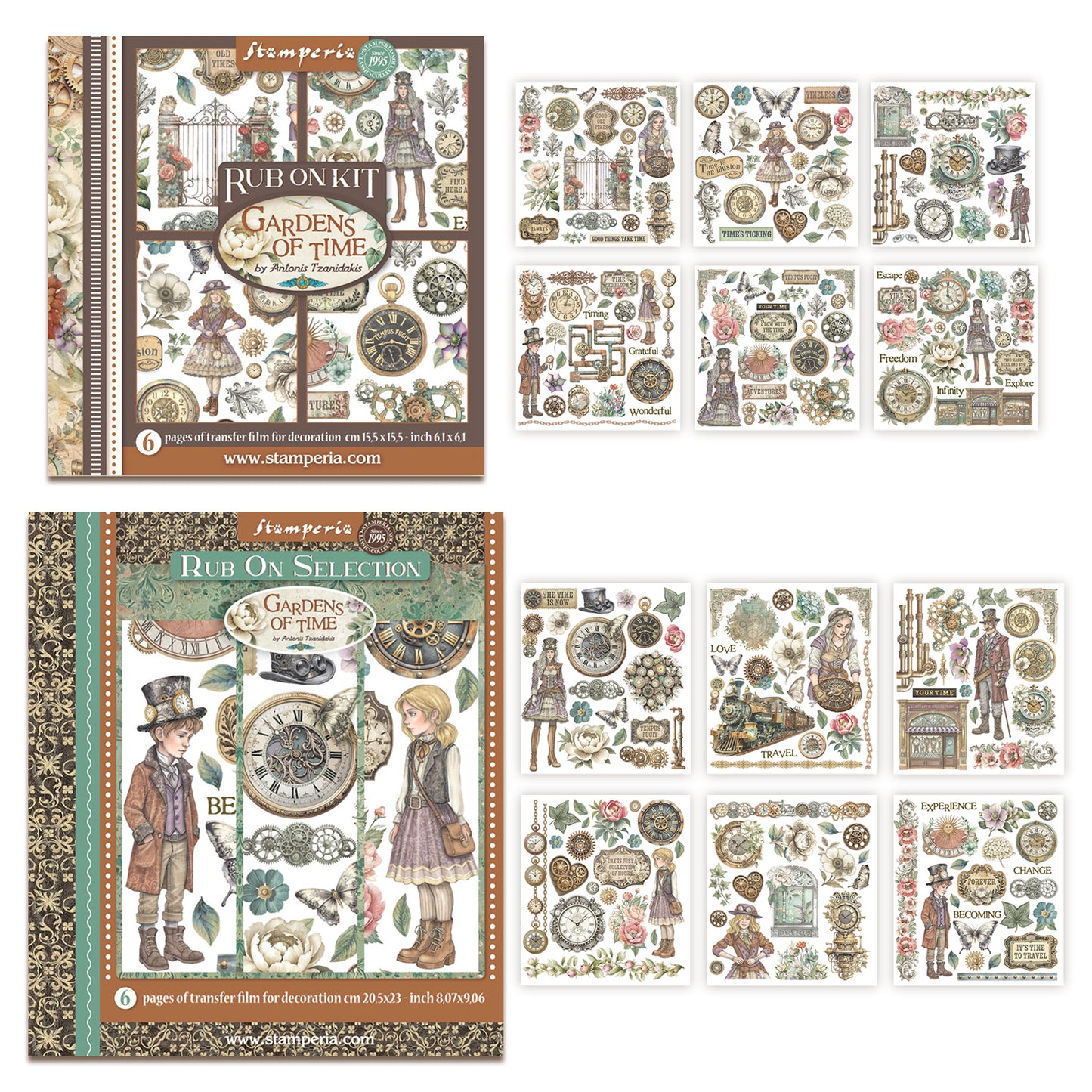 Stamperia Gardens of Time Rub-On Bundle