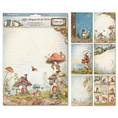 Stamperia Hidden Grove A4 Rice Paper Selection (6pcs)