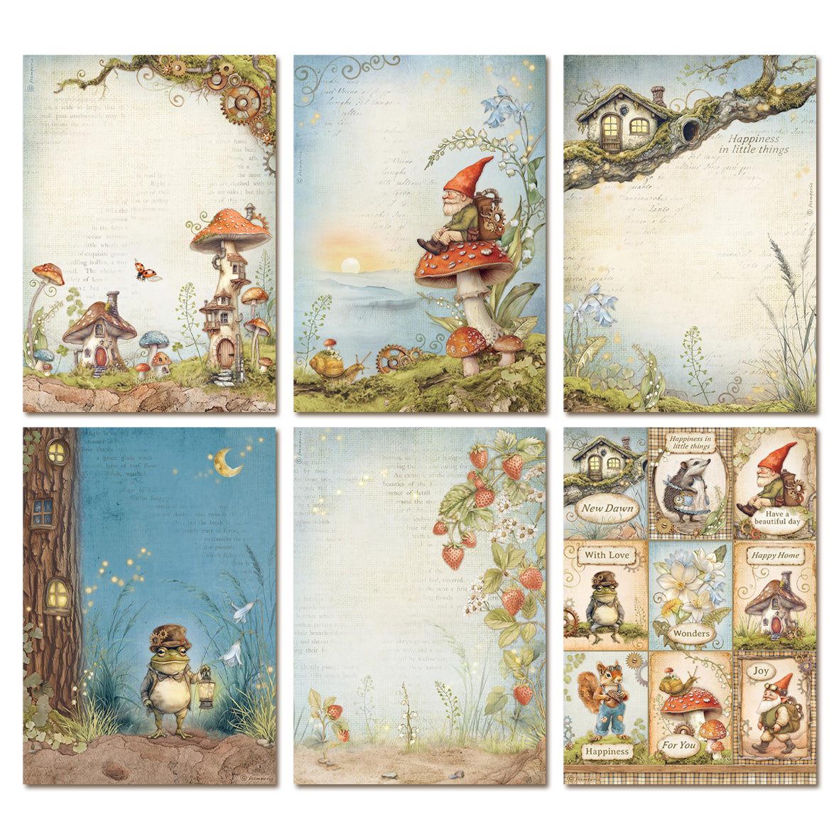 Stamperia Hidden Grove A4 Rice Paper Selection (6pcs)