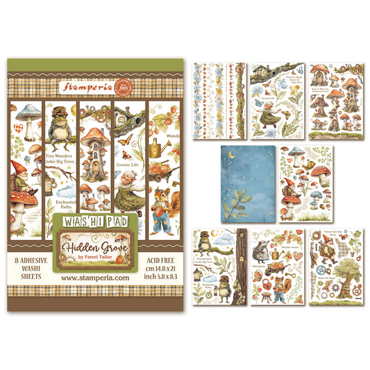 Stamperia Hidden Grove A5 Washi Pad (8pcs)