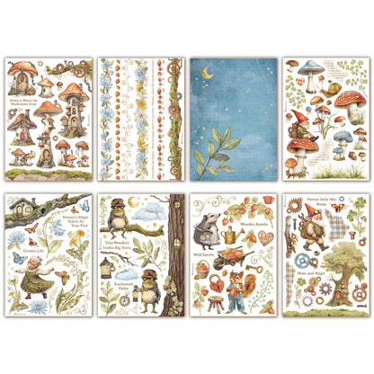 Stamperia Hidden Grove A5 Washi Pad (8pcs)