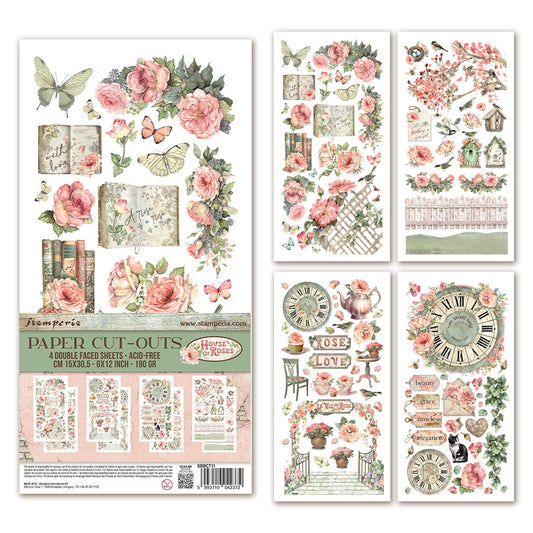 Stamperia House of Roses 6x12 Inch Paper Cut-outs (4pcs)