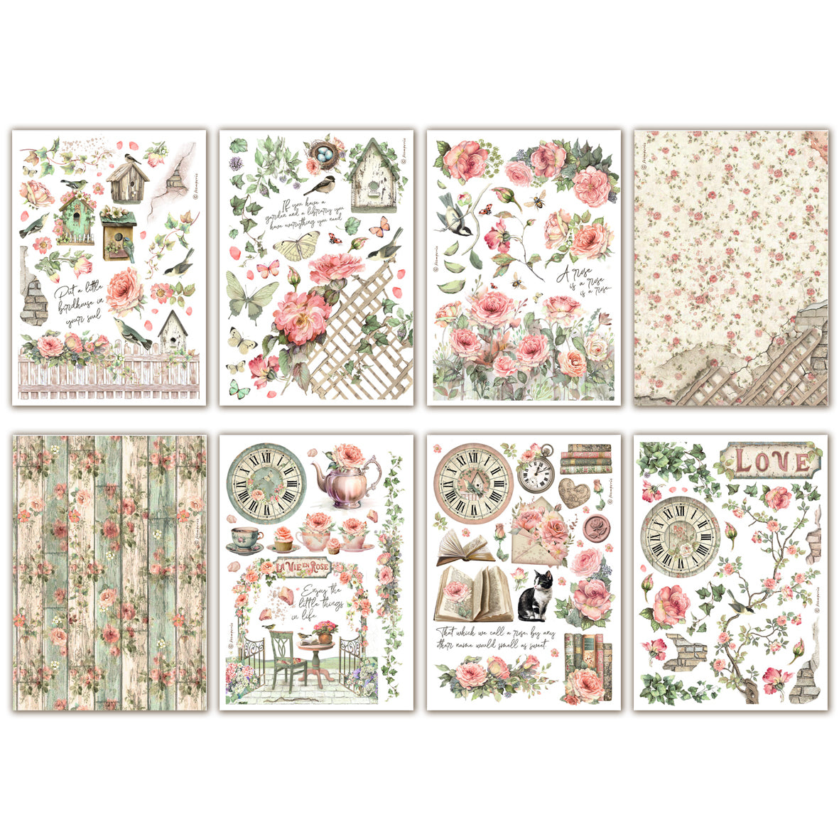 Stamperia House of Roses A5 Washi Pad (8pcs)