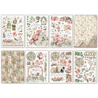 Stamperia House of Roses A5 Washi Pad (8pcs)