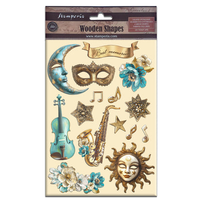 Stamperia Masquerade A5 Colored Wooden Shape