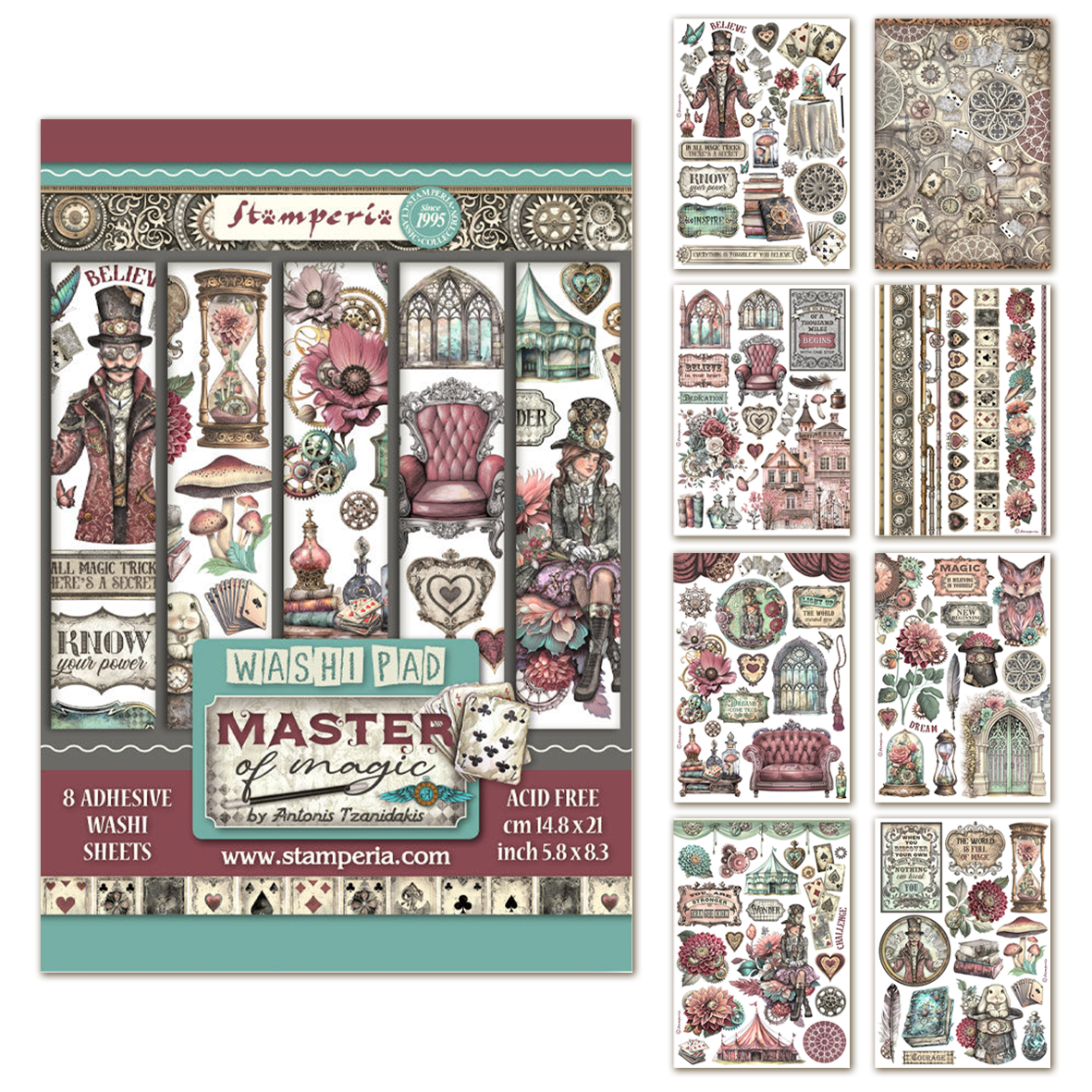 Stamperia Master of Magic A5 Washi Pad (8pcs)