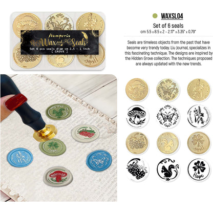 Stamperia Wax And Seals - Set 6 Seals - Hidden Grove