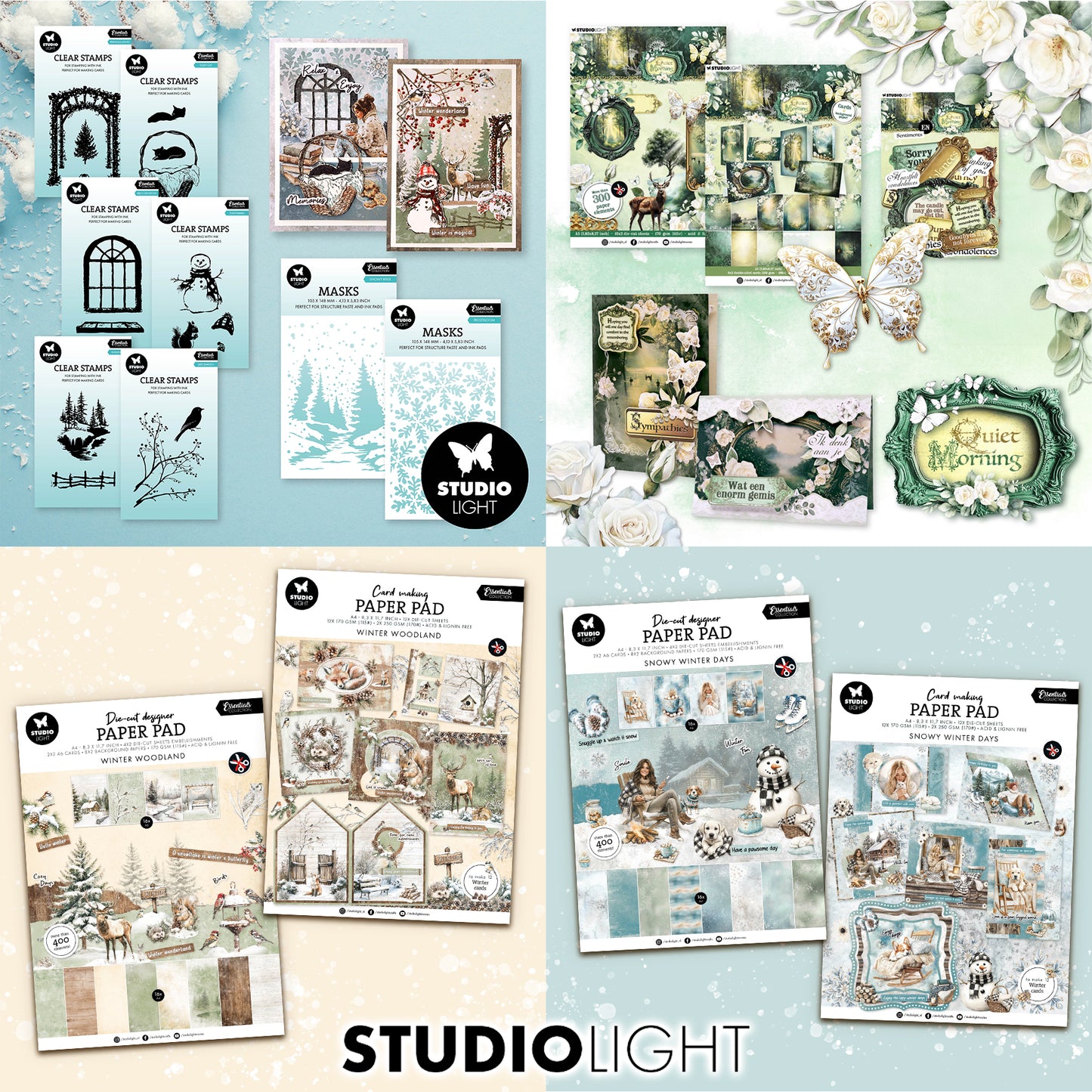 Studio Light Essentials Snowy Winter Days, Winter Woodland & Quiet Morning Complete Collection