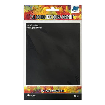 Ranger Tim Holtz® Alcohol Ink Dura-Bright Black, 5" x 7", 10pcs