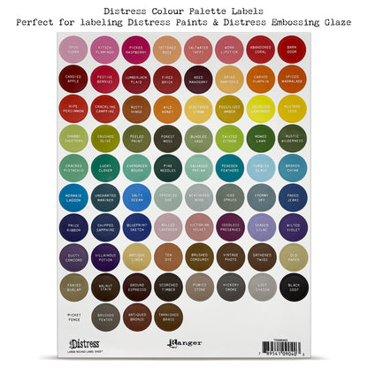 Ranger Tim Holtz Distress®Large Round Label Sheet- White Printing