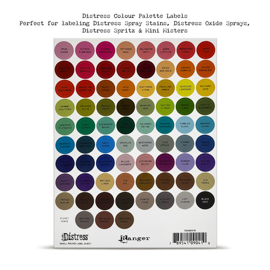 Ranger Tim Holtz Distress® Small Round Label Sheet- Black Printing