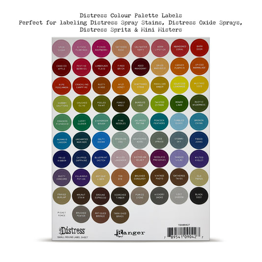 Ranger Tim Holtz Distress® Small Round Label Sheet- White Printing