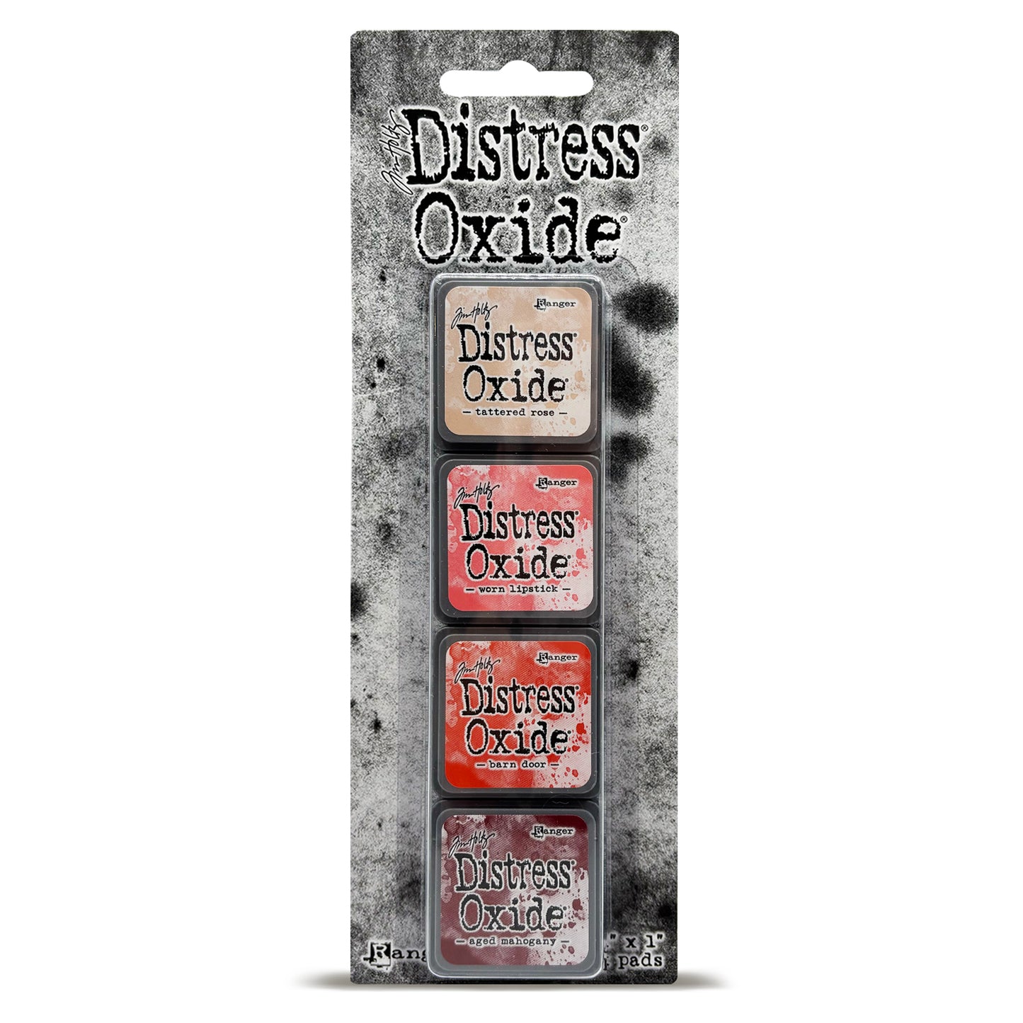 Ranger Tim Holtz Distress® Mini Oxide Ink Pads - Kits 13-18 with 2 Storage Tins & 3 Brushes + Free Mini Ink Pad Labels