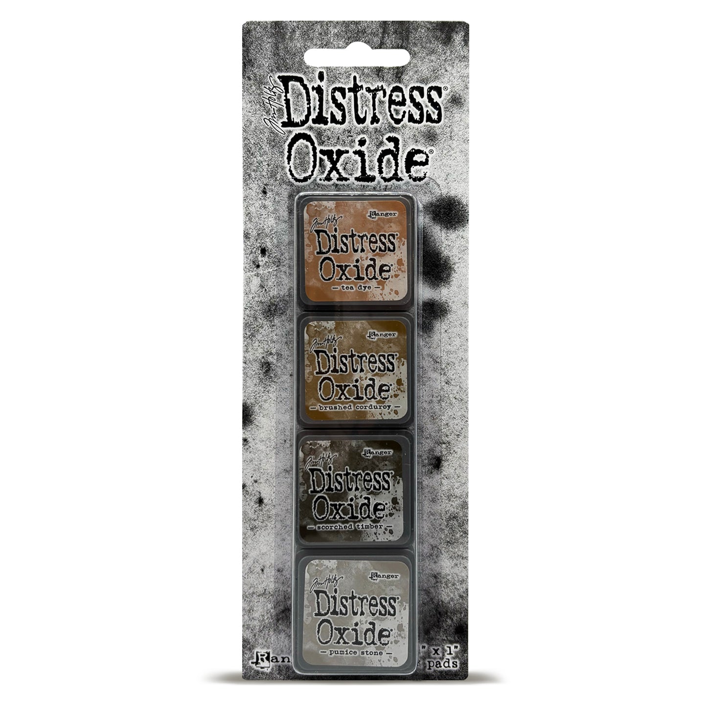 Ranger Tim Holtz Distress® Mini Oxide Ink Pads - Kits 13-18 with 2 Storage Tins & 3 Brushes + Free Mini Ink Pad Labels