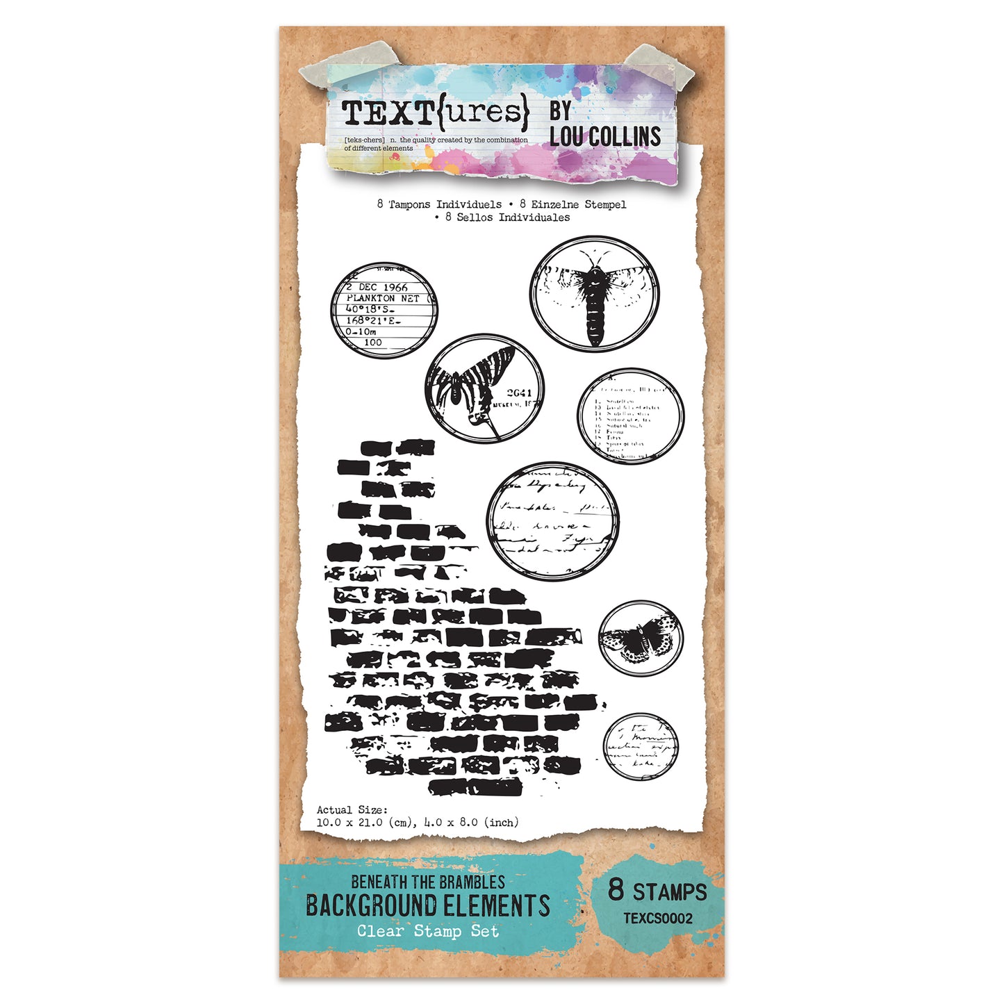 TEXT{ures} Beneath the Brambles Background Elements 4in x 8in Clear Stamp Set