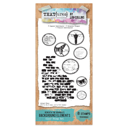 TEXT{ures} Beneath the Brambles Background Elements 4in x 8in Clear Stamp Set