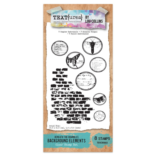 TEXT{ures} Beneath the Brambles Background Elements 4in x 8in Clear Stamp Set