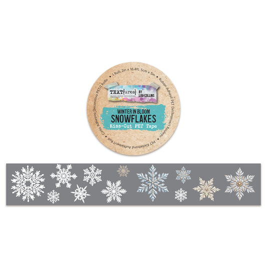 TEXT{ures} Winter in Bloom Snowflakes Kiss-Cut PET Tape