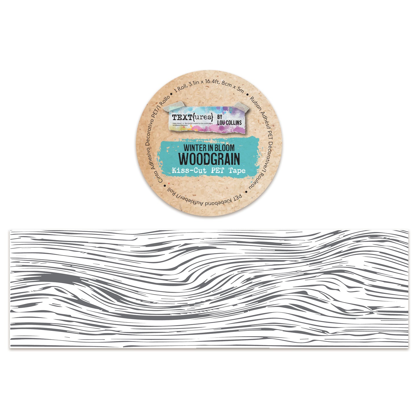 TEXT{ures} Winter in Bloom Woodgrain Kiss-Cut PET Tape