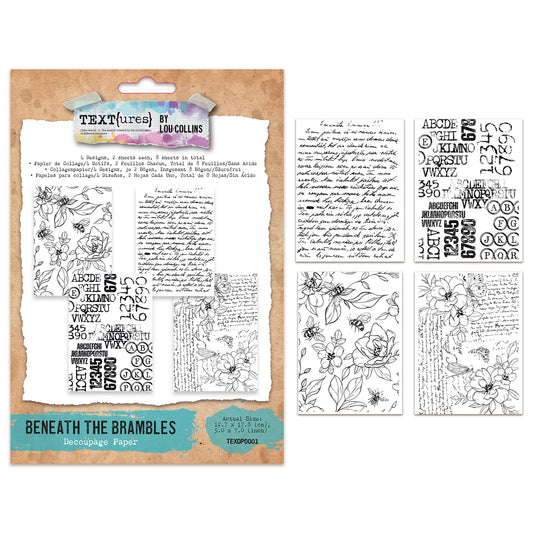 TEXT{ures} Beneath the Brambles 5in x 7in Decoupage Paper