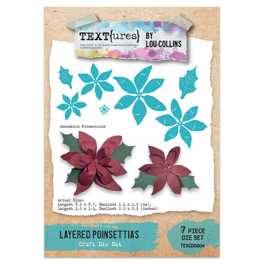 TEXT{ures} Layered Poinsettias Craft Die Set