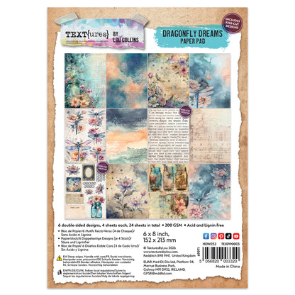 TEXT{ures} Dragonfly Dreams 6in x 8in Paper Pad