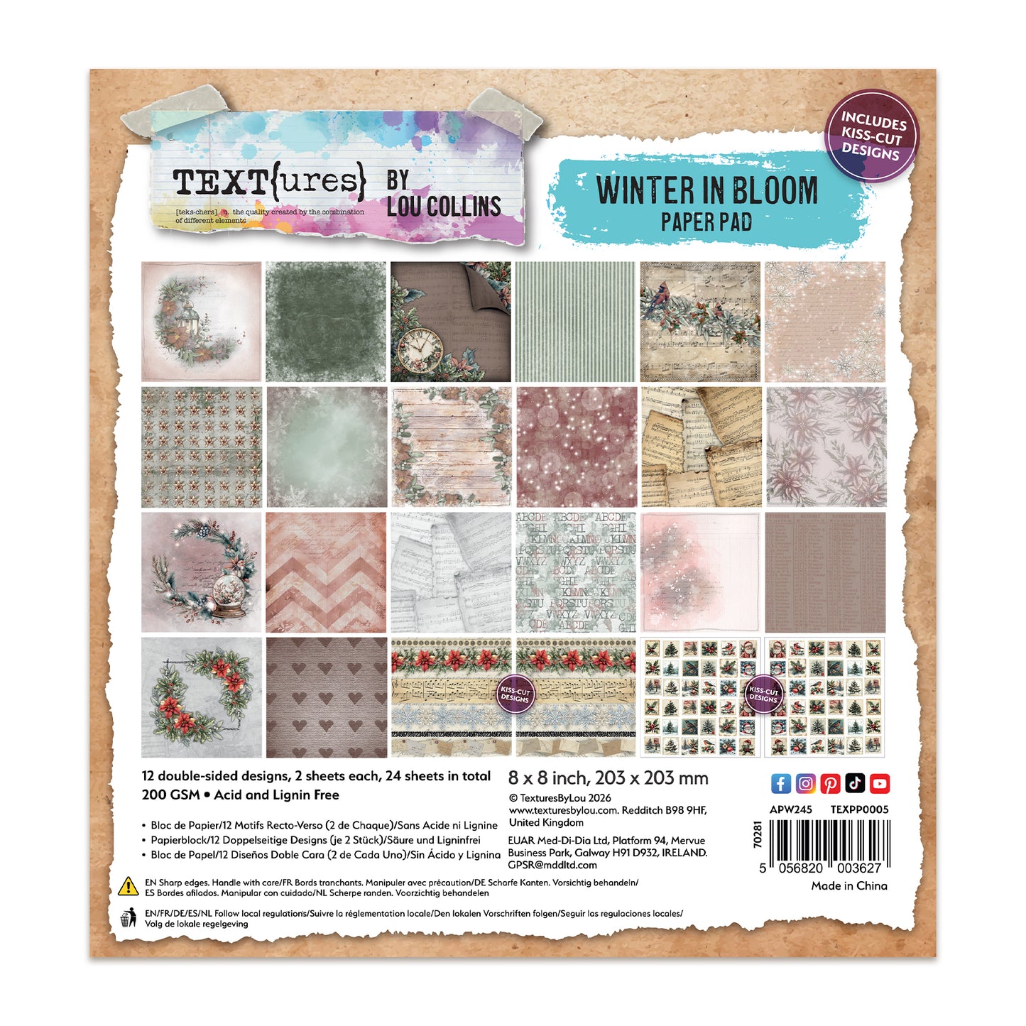 TEXT{ures} Winter in Bloom 8in x 8in Paper Pad