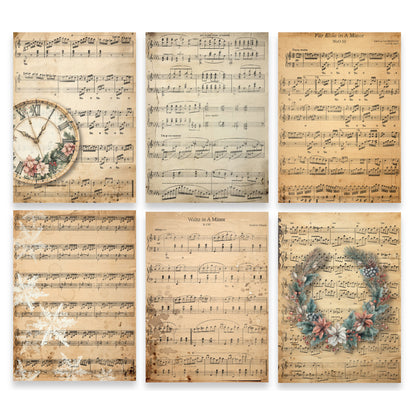 TEXT{ures} Winter in Bloom Music Sheets 5in x 7in Paper Pack