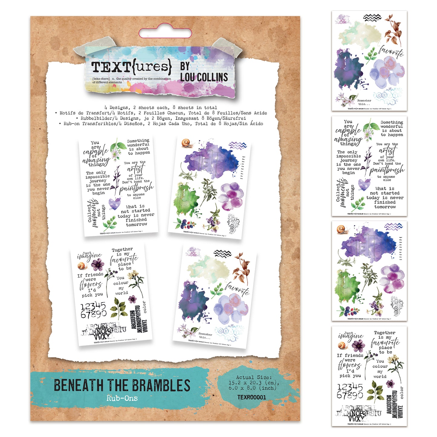 TEXT{ures} Beneath the Brambles 6in x 8in Rub-On Transfer Set