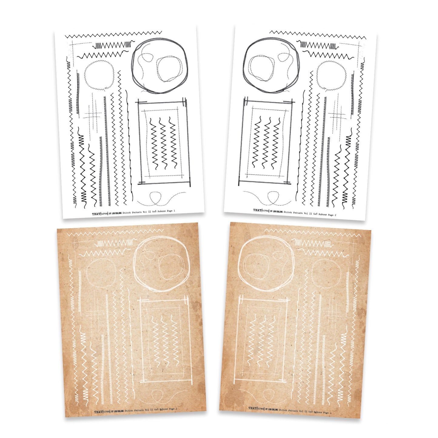 TEXT{ures} Stitch Pattern Vol II 6in x 8in Rub-On Transfer Set
