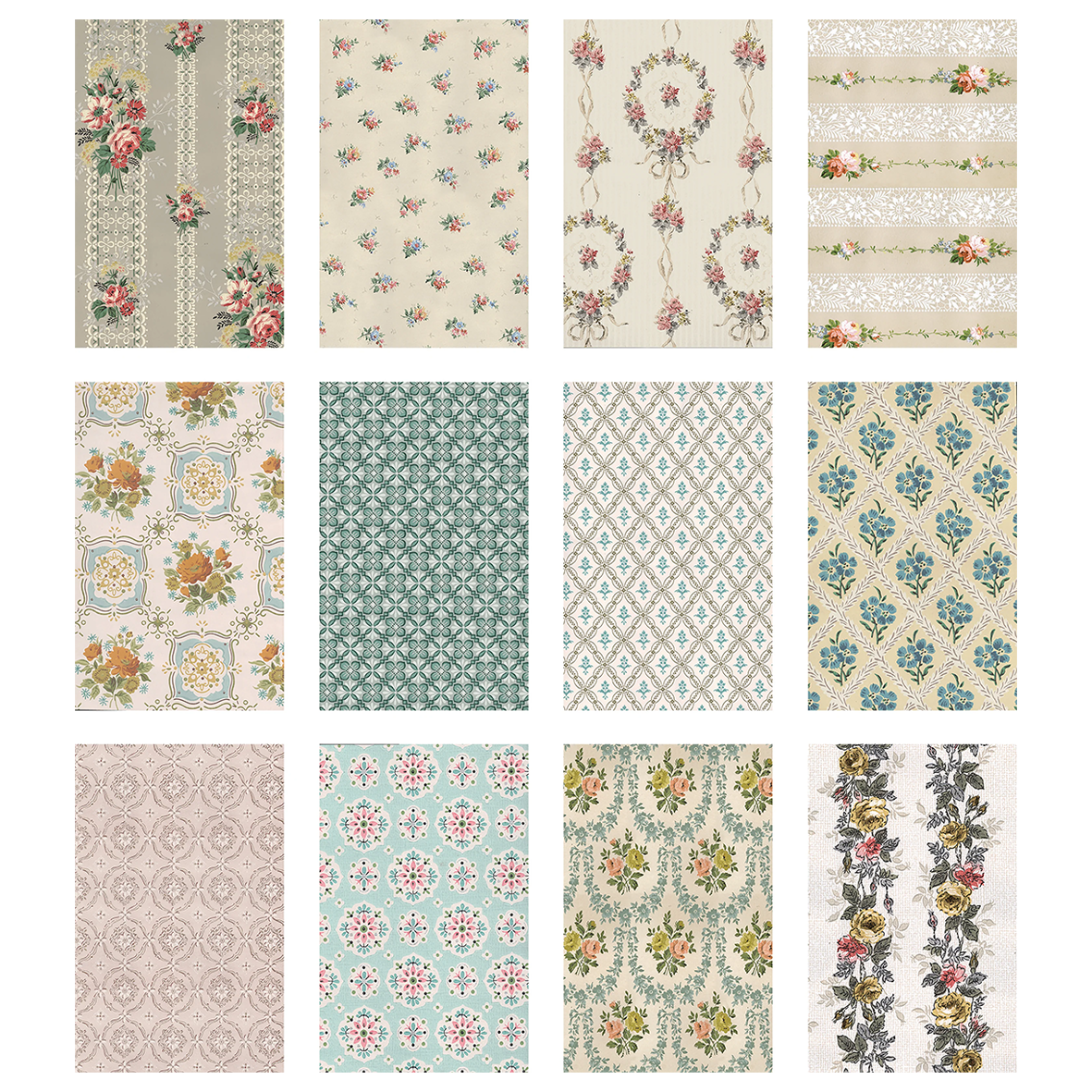 Idea-ology Tim Holtz Worn Wallpaper 5"X8" - 24 Pieces