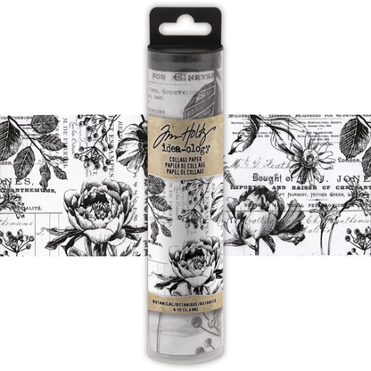 Idea-ology Tim Holtz Collage Paper 6"x6yds Botanical