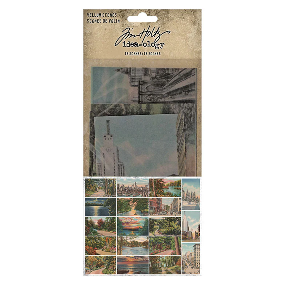 Idea-ology Tim Holtz Vellum Scenes-18 Pieces