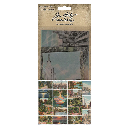 Idea-ology Tim Holtz Vellum Scenes-18 Pieces