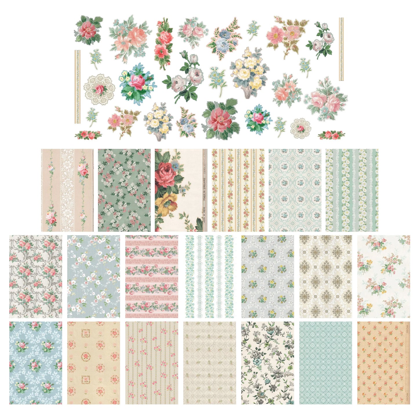 Idea-ology Tim Holtz Worn Wallpaper Scraps - 49 Pcs