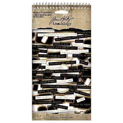 Idea-ology Tim Holtz Spiral Bound Sticker Book 4.5"X8.5"-Metallic