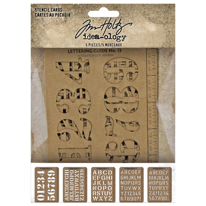 Idea-ology Tim Holtz Stencil Cards 5.375"X3.75" - 5 Pieces