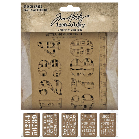 Idea-ology Tim Holtz Stencil Cards 5.375"X3.75" - 5 Pieces