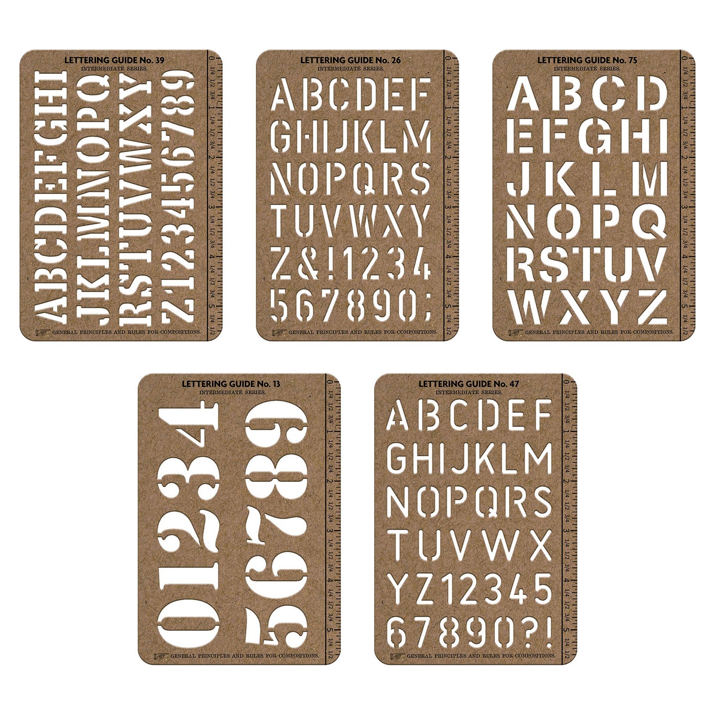 Idea-ology Tim Holtz Stencil Cards 5.375"X3.75" - 5 Pieces