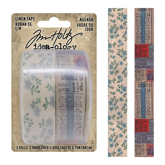Idea-ology Tim Holtz Linen Tape 1"X3yd 2 Pcs - Agenda