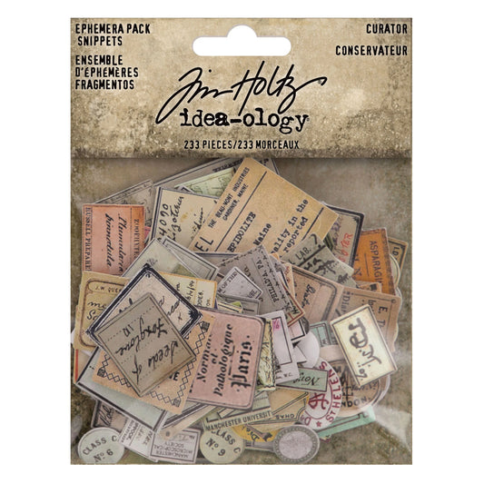 Idea-ology Tim Holtz Ephemera Snippets 233 Pcs - Curator