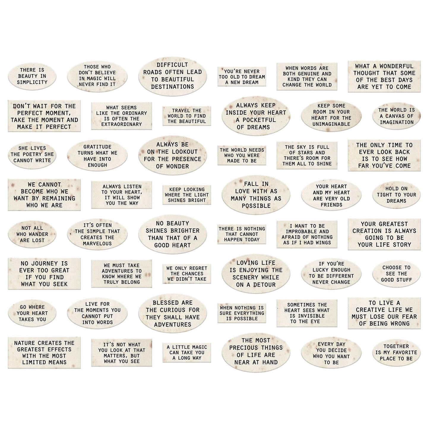 Idea-ology Tim Holtz Chipboard Quote Chips 48 Pcs - Labels